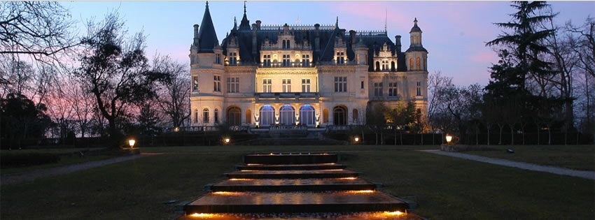 Château Clément Pichon Lit in the Evening